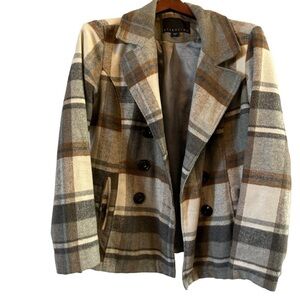 Attention Wool Blend plaid jacket